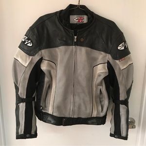 Joe Rocket Reactor Mesh Motorcycle Jacket Silver & Black Size Medium.